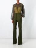 bishop sleeve sheer blouse