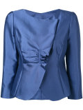 metallic ruched blazer