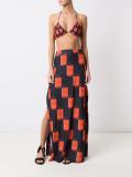 long printed skirt