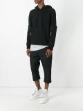 drop-crotch cropped track pants