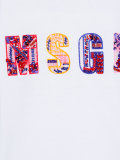 bead embroidered logo T-shirt