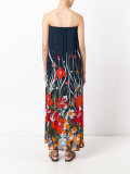 floral print strapless dress
