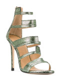 metallic strappy sandals