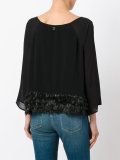 feathers trim blouse 