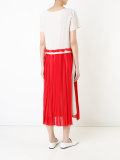 contrast pleated dress 