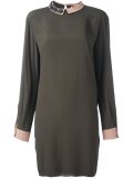 embellished trim shift dress