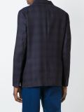 checked pattern notched lapels blazer