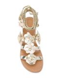 flower embellished sandals 