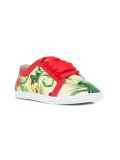 round toe printed sneakers