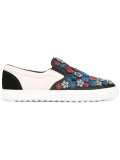 flower embellished slippers