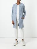 cut-off pattern collarless coat