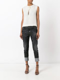 sleeveless tied neck top