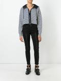 striped zipped cardigan