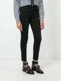 perforated detail skinny jeans