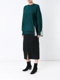 glitter effect cuff sleeve sweatshirt