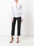ruffled lace insert shirt