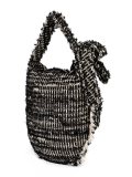 frayed woven shoulder bag