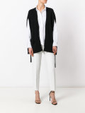 lace up slit sleeves cardigan 