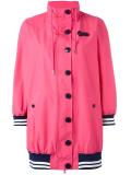 striped detail coat