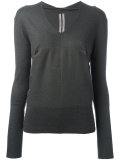 v-neck hooded top