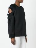 drawstring cold shoulder sweatshirt 