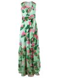 long floral print evening dress