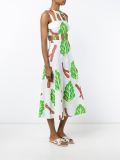 Meme Leaf Print Sleeveless Dress