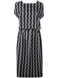 wavy print midi dress