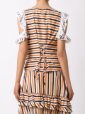 stripe ruffled blouse