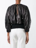 pleated cropped blouse