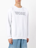 'work' print sweatshirt