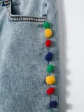 pom-pom trim jeans 