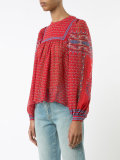 patterned pleated blouse