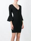 flared sleeve fitted dress