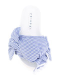 checked bow sandals 