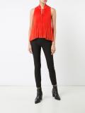 high neck ruffled blouse