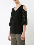 off-shoulder lace detail blouse