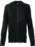 paneled zipped cardigan