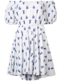 off-shoulder puff sleeve dress