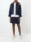 patch pocket denim skirt