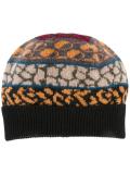 multiple pattern knit beanie