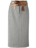 herringbone straight skirt