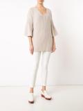 V-neck knitted blouse