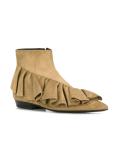 ruffled detail ankle boots