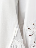 embroidered bi-material blouse