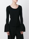ribbed flared sleeve top