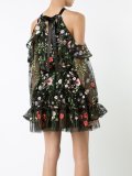 floral print cold-shoulder dress