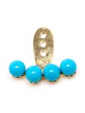 18kt yellow gold and turquoise lobe earring