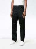 patch straight-leg trousers 