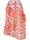 floral print ruffled skirt